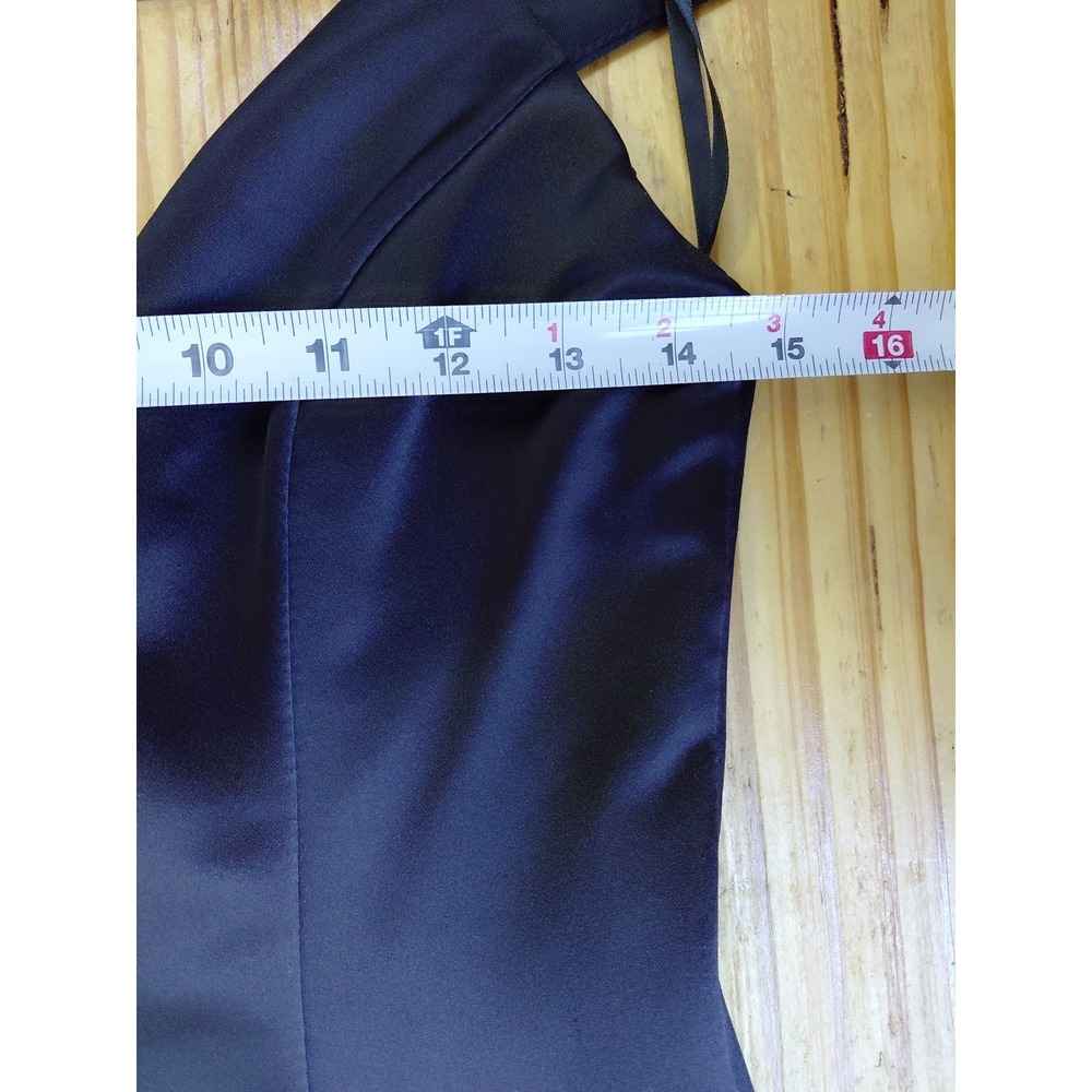 Vintage McClintock Gunne Sax  Black Satin‎ Midi  Halter Dress Y2k Party - Picture 6 of 10